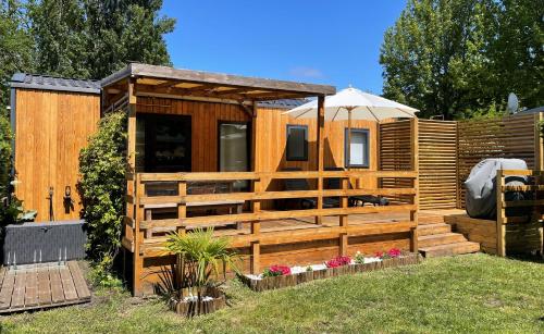 Mobil home 6 personnes climatisé camping 5 étoiles Biscarosse Lac