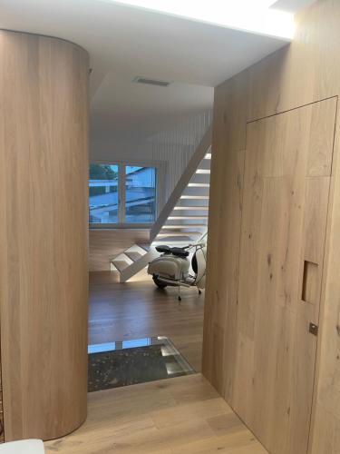 a staircase in a house with wooden floors at I-relais b&b in Montefalcone del Sannio