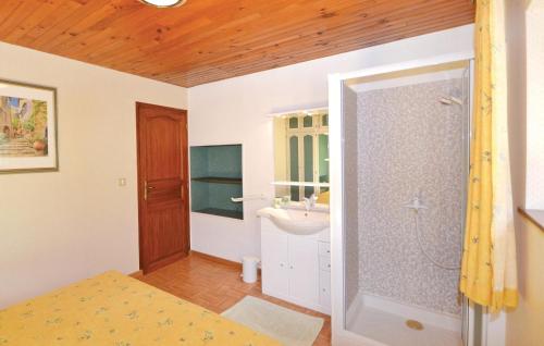 オービニャンにあるAmazing Home In Aubignan With 5 Bedrooms, Wifi And Private Swimming Poolのバスルーム(シャワー、シンク付)