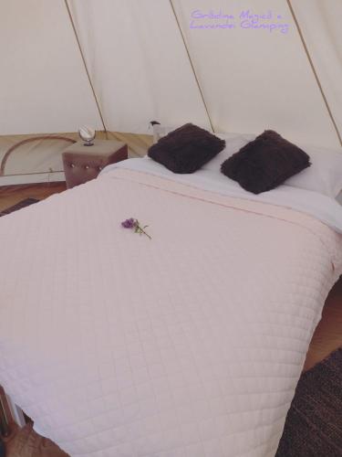 Postel nebo postele na pokoji v ubytování Grădina Magică a Lavandei Glamping