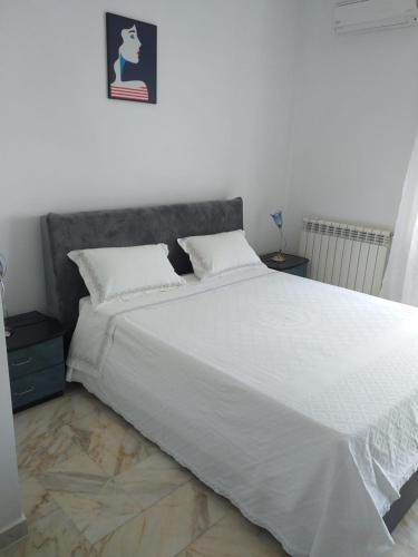 a white bed with two pillows on top of it at Affittacamere Casa Flora in Peschici