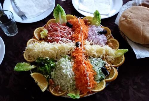 a plate of food with a crab on it at Dar Amadine in Imlil