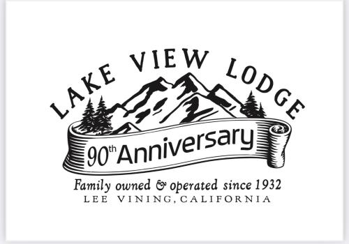 a logo for a new lodge with a mountain at Lake View Lodge in Lee Vining
