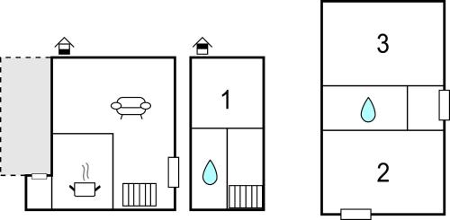a schematic diagram of a shower with water at Cozy Home In Assens With Wifi in Assens