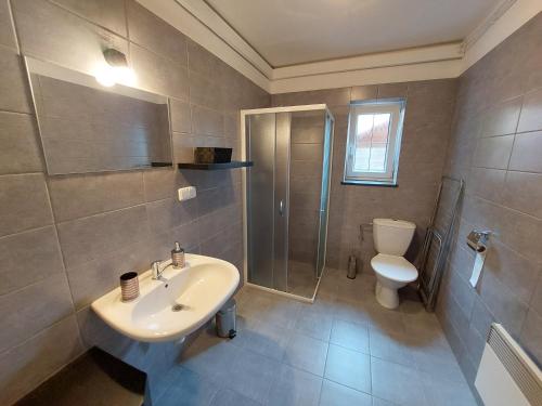 Koupelna v ubytování Apartmány Sen