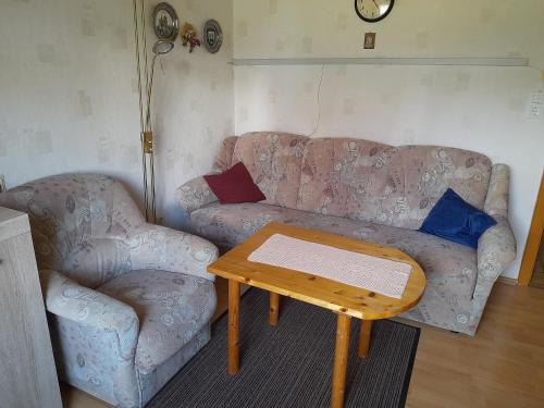 Ruang duduk di Ferienwohnung Wölbert