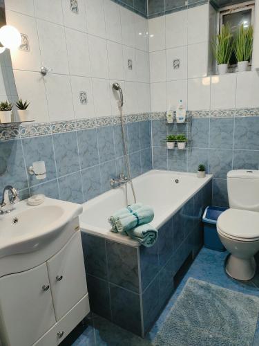 Ένα μπάνιο στο Apartament nad Nidą