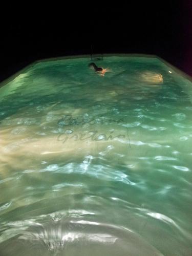 a person swimming in a pool of water at Cascina Gretaio, dimora tipica in Reggello