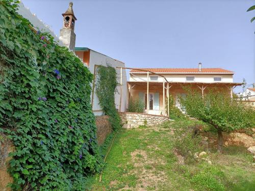 a house with a ivy covered wall and a building at Casalinho in Portugal - Country House in Tomar
