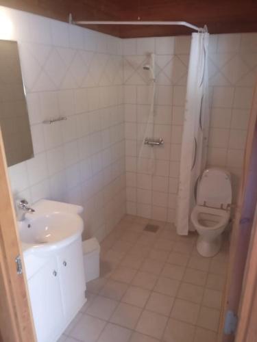 Kúpeľňa v ubytovaní Lyst dobbelt værelse med egen indgang og bad