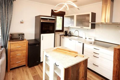 Kuchyň nebo kuchyňský kout v ubytování Ferienwohnung Berglicht, Ambiente im Allgäu