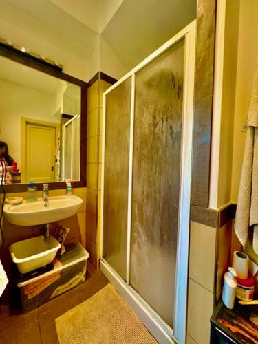 a bathroom with a shower and a sink at Auditorium luxury suite Roma in Rome