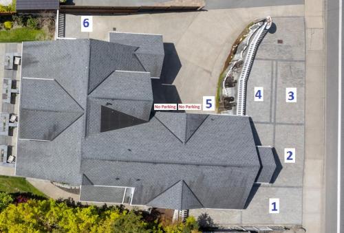 an aerial view of a building with a roller coaster at Waterfront Inn in Gig Harbor