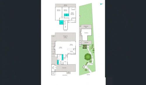 a floor plan of a building at The Sandbar House, Royal National Park, waterfront beach house in Maianbar