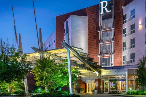 a rendering of the hotel front of the building at Renaissance Boston Patriot Place Hotel in Foxborough