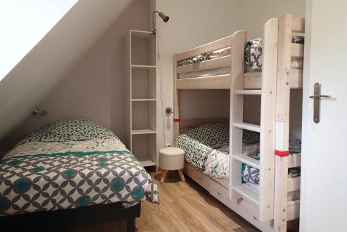 Poschodová posteľ alebo postele v izbe v ubytovaní chez Peyra