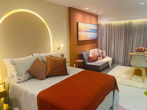 Katil atau katil-katil dalam bilik di Flat Beach Class Executive - Beira Mar de Boa Viagem
