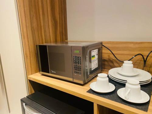 Dapur atau dapur kecil di Flat Beach Class Executive - Beira Mar de Boa Viagem