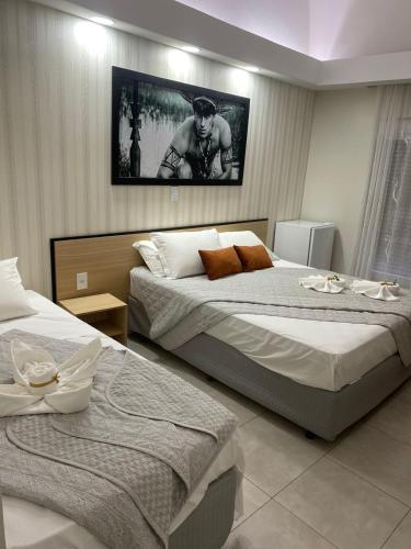 Katil atau katil-katil dalam bilik di AJ TERMAS HOTEL IRAÍ