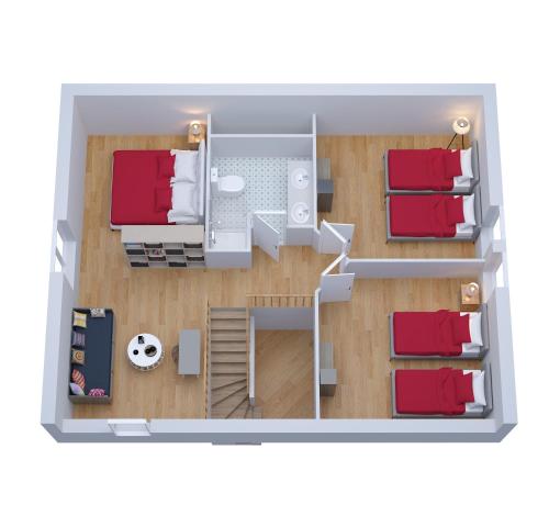 a rendering of a floor plan of a room at Chalet Las Abelhas in Le Mont-Dore