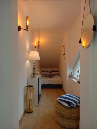 Postel nebo postele na pokoji v ubytování Apartament Bałtycki Lux