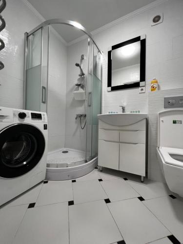 Koupelna v ubytování Eco Apartments Melnyka10