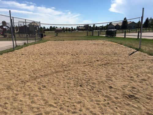 an empty volleyball court in a park at Priceless Black Hills View in Rapid City