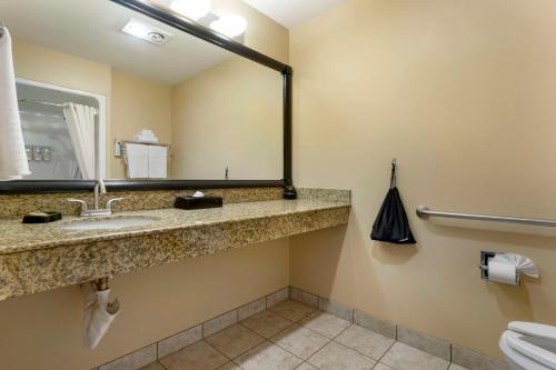 a bathroom with a sink and a mirror at Best Western Plus The Inn at Horse Heaven in Prosser