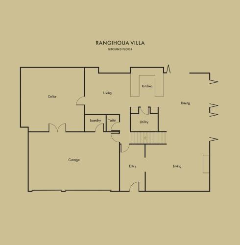 a floor plan of the hawthorn suite at Villa Rangihoua in Omiha
