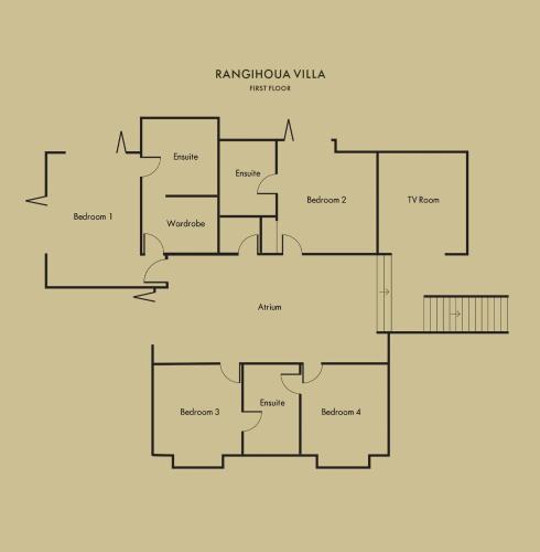 a floor plan of a house at Villa Rangihoua in Omiha