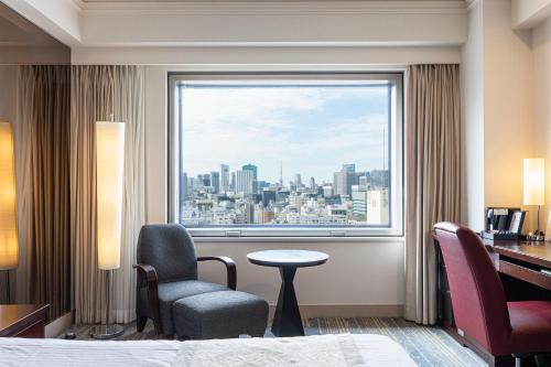 a hotel room with a view of a city at Royal Park Hotel in Tokyo
