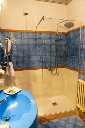 Koupelna v ubytování Hotel Boccaccio