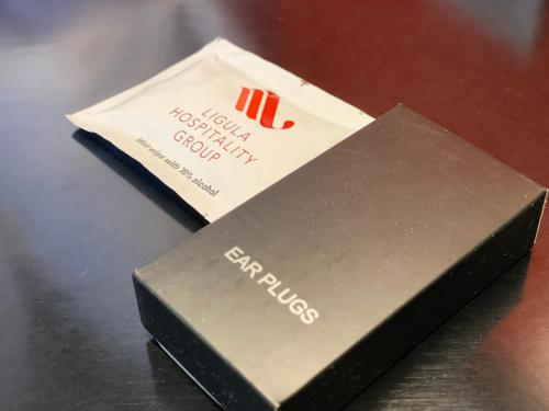 a black box sitting on top of a table at ProfilHotels Nacka in Stockholm