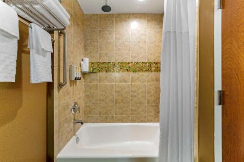 a bathroom with a tub and a shower curtain at Best Western Plus Miami Executive Airport Hotel and Suites in Kendall