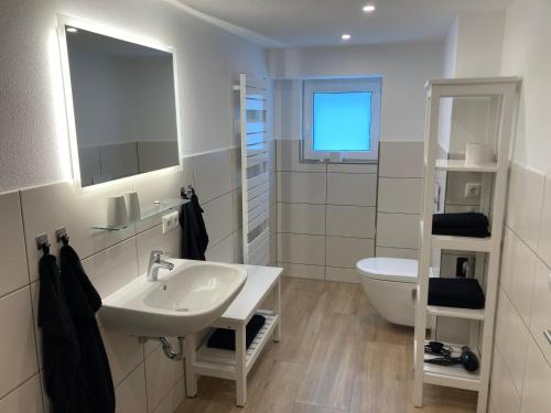 Koupelna v ubytování Ferienwohnung "Am Kirchsteig"