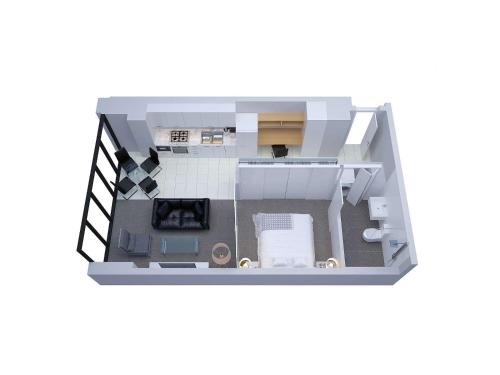 a rendering of a small floor plan at Opulent Level 25 Condo with Breathtaking Views in Melbourne
