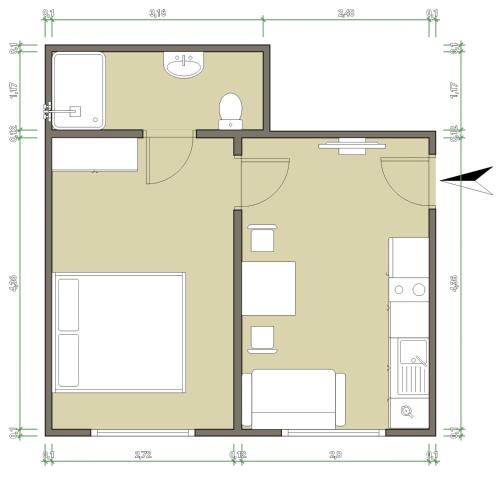 a floor plan of a house at Apartmán na výsluní in Luhačovice