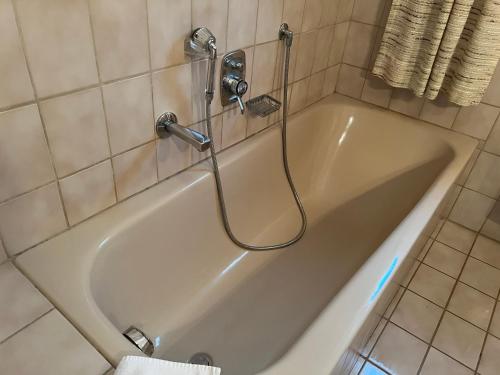 a bath tub in a bathroom with a shower at Berg I 