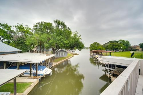 a view of a river with houses and boats at Lakefront Granite Shoals Escape with Dock! in Granite Shoals