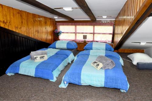 a bedroom with three beds in a room at Kuća za odmor Kristina in Novigrad Podravski