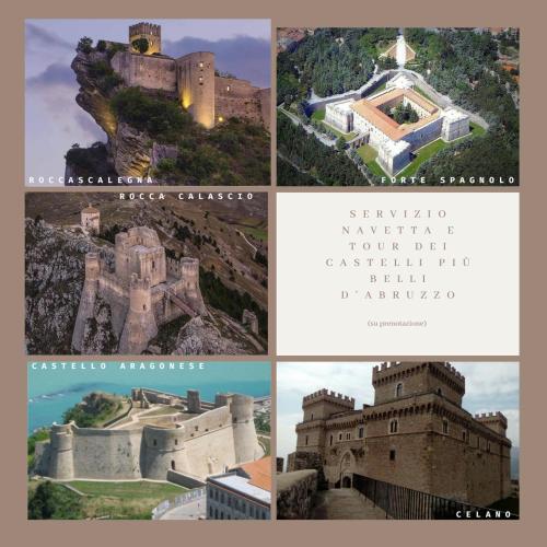 a collage of photos of a castle on a hill at Il Castello di Atessa in Atessa