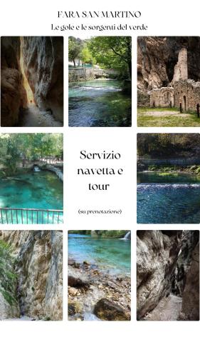 a collage of different pictures of a river at Il Castello di Atessa in Atessa