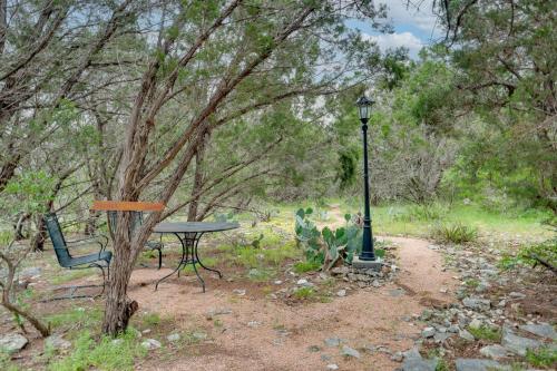 a picnic table and a street light in a park at New Braunfels Home with Pool 2 Mi to Guadalupe River in New Braunfels
