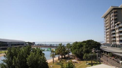 a view of a body of water from a building at Darwin Waterfront Short Stay Apartments in Darwin