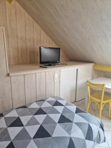 TV a/nebo společenská místnost v ubytování L’Atelier de la Forge L’enclume