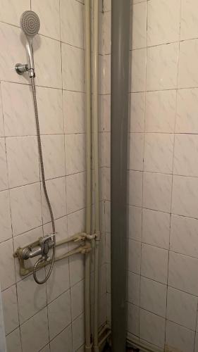 a shower with a shower head in a bathroom at Sanatoriy Samara in Samarske Village