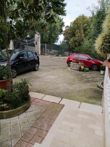 two cars parked in a parking lot at La casa di Antonella in Vico del Gargano