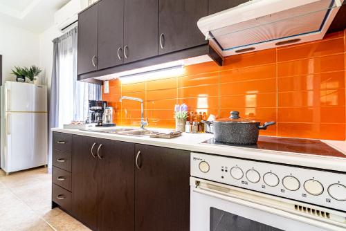 Кухня или мини-кухня в Ceronia Renovated House near the Beach
