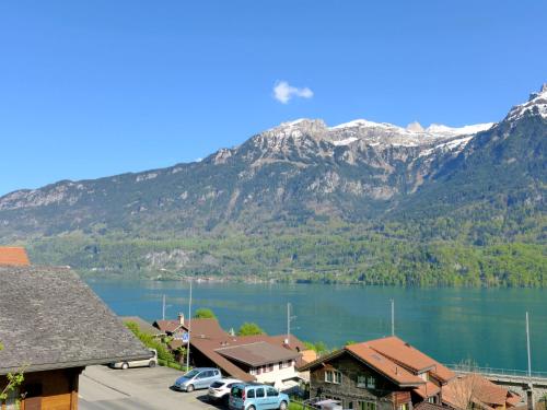 a view of a lake with mountains in the background at Apartment Chalet Vamika by Interhome in Niederried