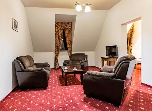 TV a/nebo společenská místnost v ubytování Hotel Grand Vígľaš
